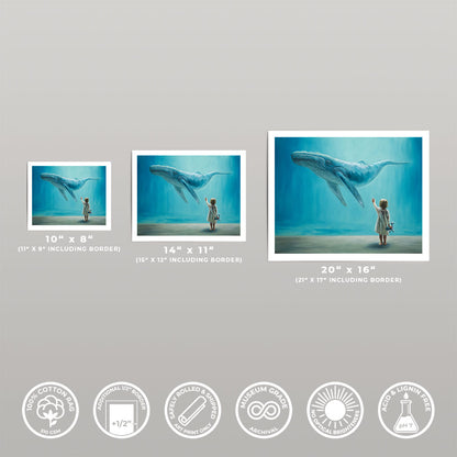 Dreaming of Giants, Whale and Child • Fine Art Print
