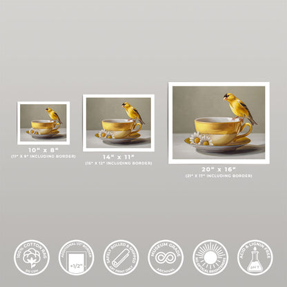 Goldfinch & Yellow Cup • Fine Art Print