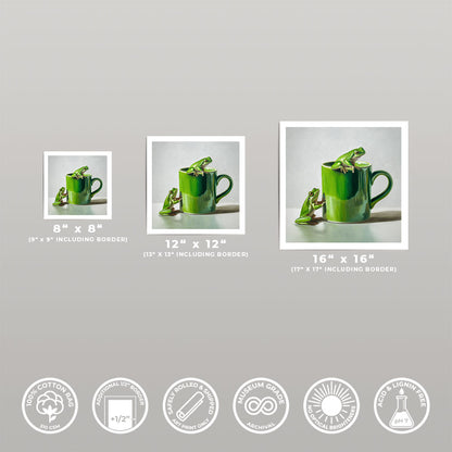 Green Frogs & Cup • Fine Art Print