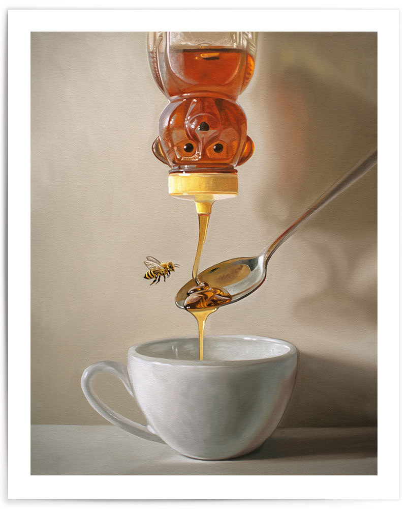 Honey, Bee, Spoon & Tea • Fine Art Print
