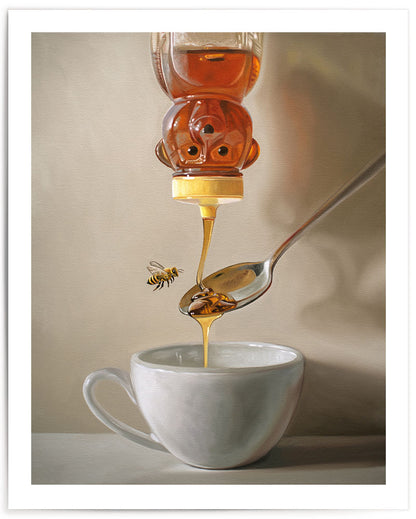 Honey, Bee, Spoon & Tea • Fine Art Print