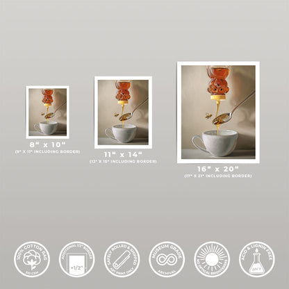 Honey, Bee, Spoon & Tea • Fine Art Print