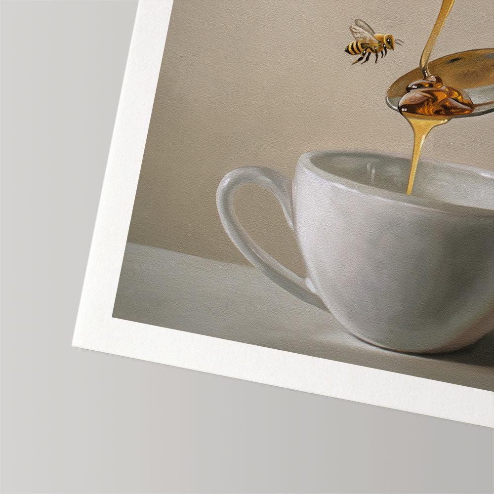 Honey, Bee, Spoon & Tea • Fine Art Print