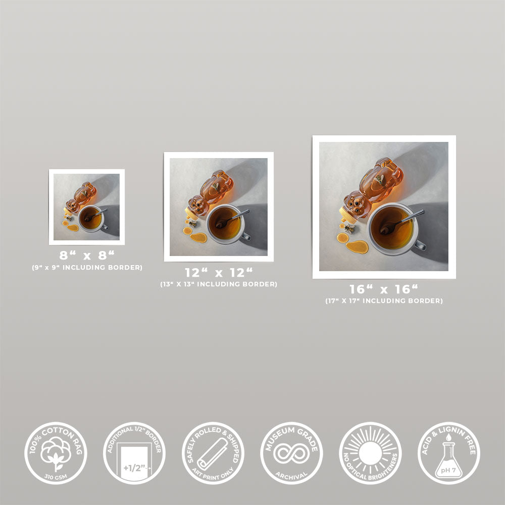 Spilled Honey, Bees & Tea • Fine Art Print