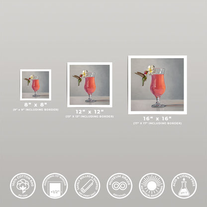 Hummingbird and Pink Cocktail • Fine Art Print
