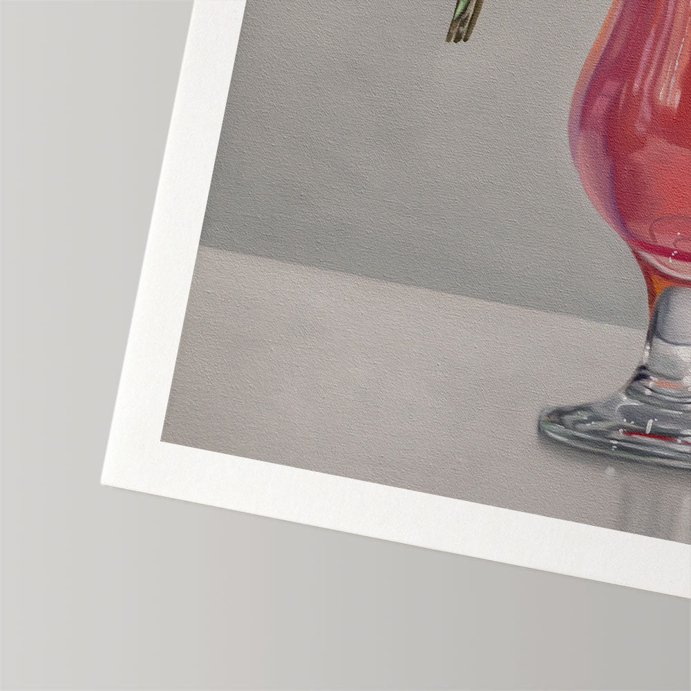 Hummingbird and Pink Cocktail • Fine Art Print