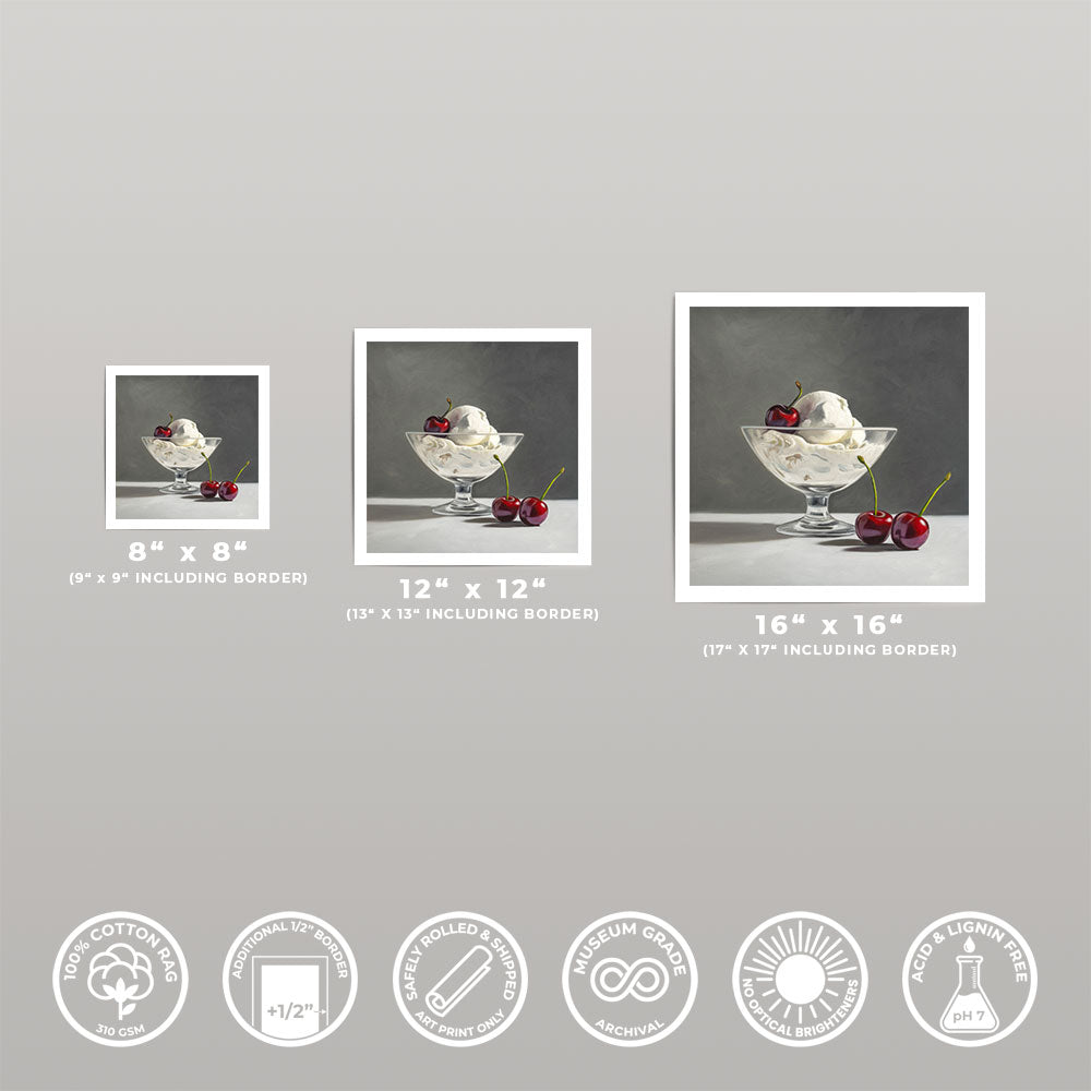 Ice Cream & Cherries • Fine Art Print