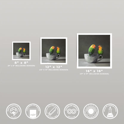 Lovebirds & Porcelain Cup • Fine Art Print