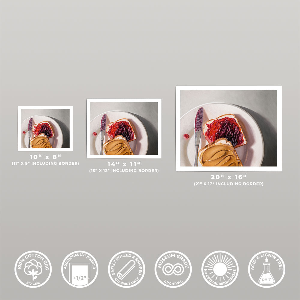 Peanut Butter and Jelly Sandwich • Fine Art Print
