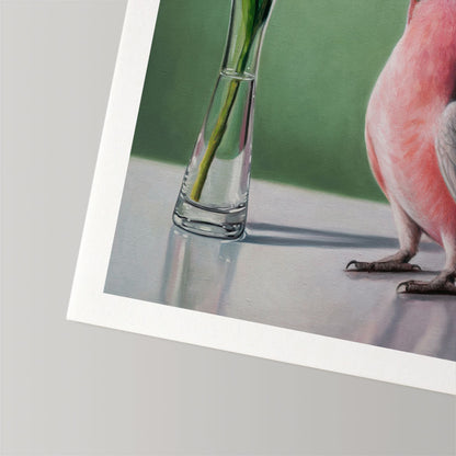 Pink Cockatoo & Lilies • Fine Art Print