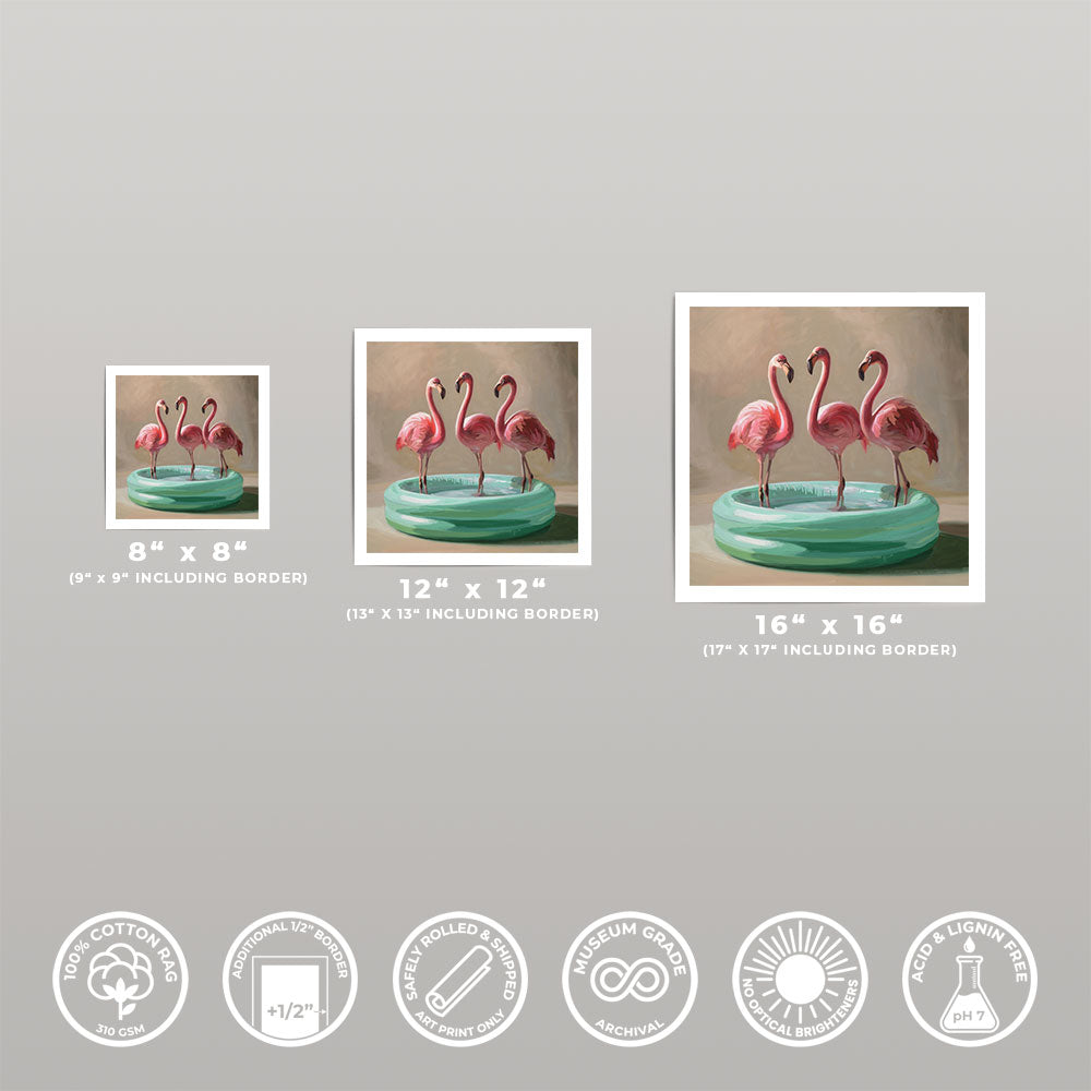 Poolside Flamingos • Fine Art Print