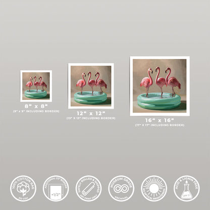 Poolside Flamingos • Fine Art Print