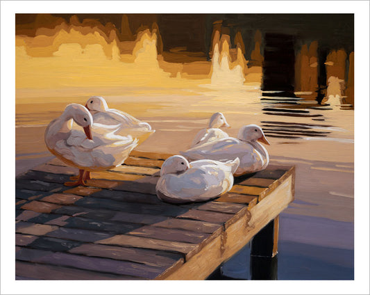 Sunset Dock & Ducks • Fine Art Print