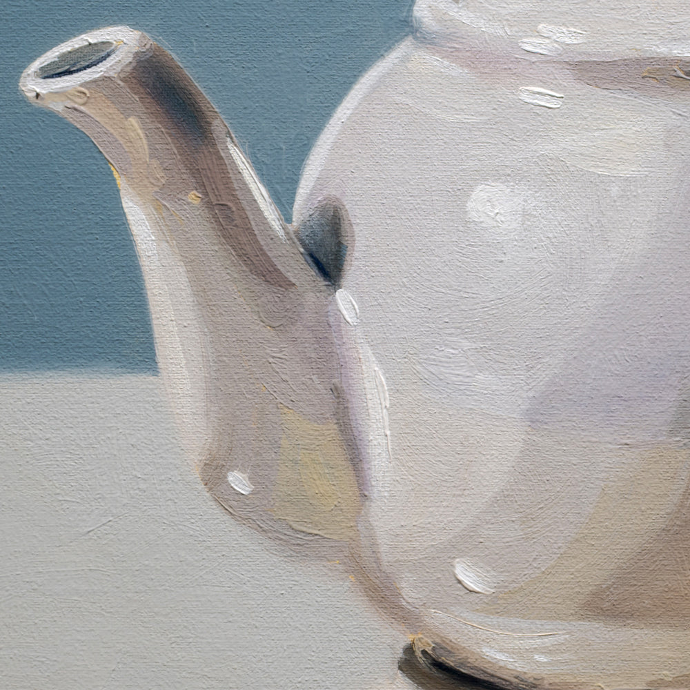 White Teapot & Lemon Wedges • 14 x 11