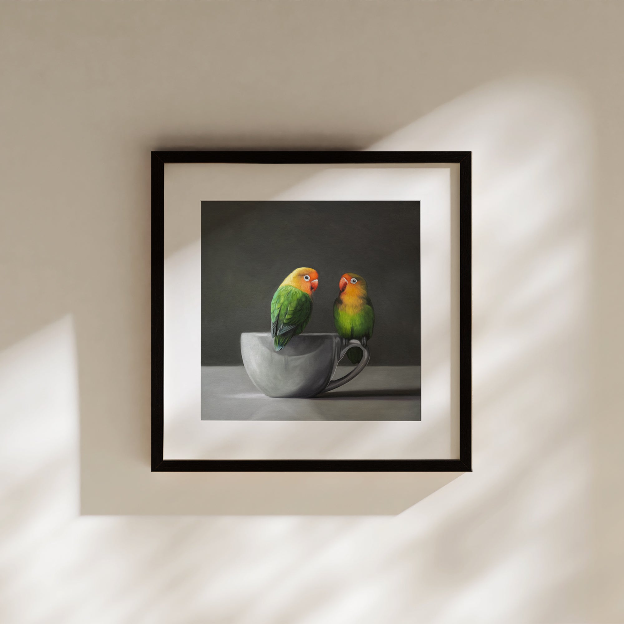 Lovebirds & Porcelain Cup | Fine Art Print | Lauren Pretorius