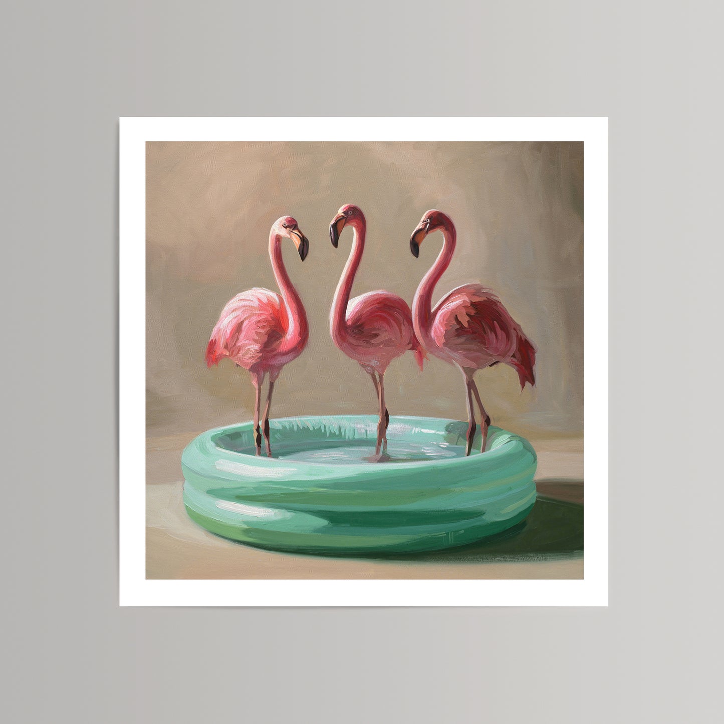 Poolside Flamingos • Fine Art Print