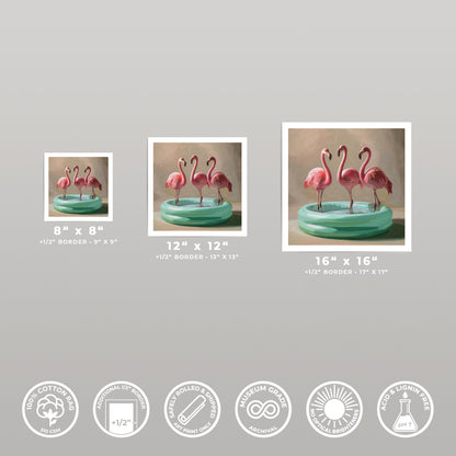 Poolside Flamingos • Fine Art Print