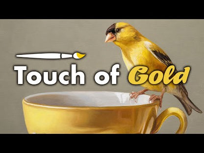 Goldfinch & Yellow Cup | 14" x 11" Original Oil Painting