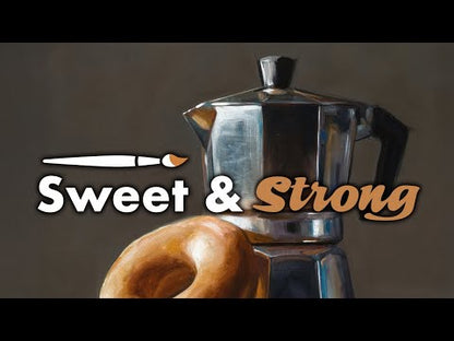 Donut & Moka Pot | 12" x 12" Original Oil Painting