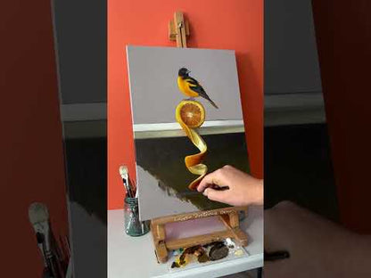 Orange Twist Oriole 20 x 14 Original Oil Painting