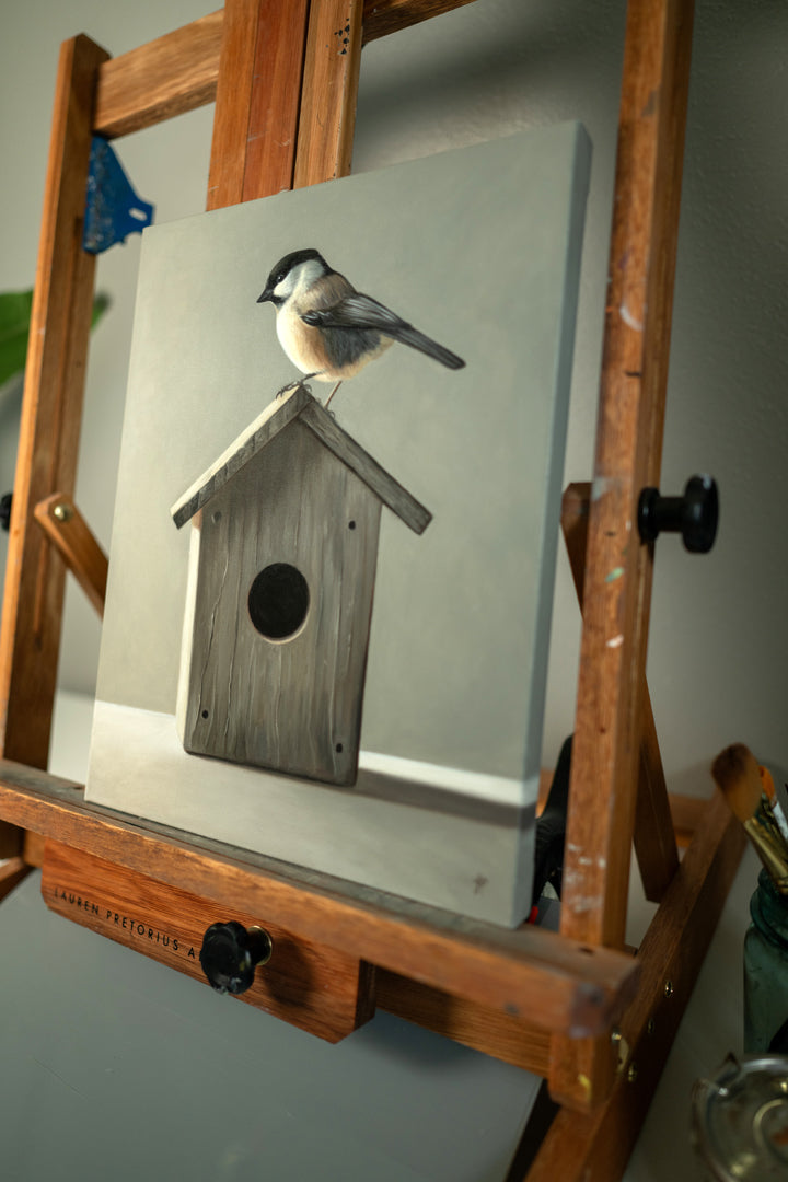 Chickadee & Birdhouse