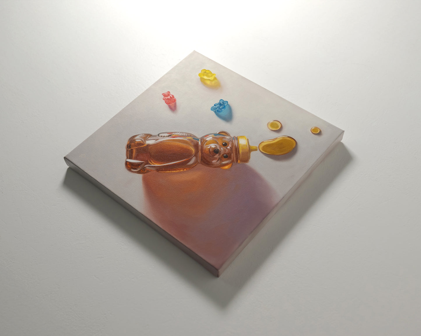 Honey Bear & Gummy Bear Trio | 12" x 12" Original Oil Painting