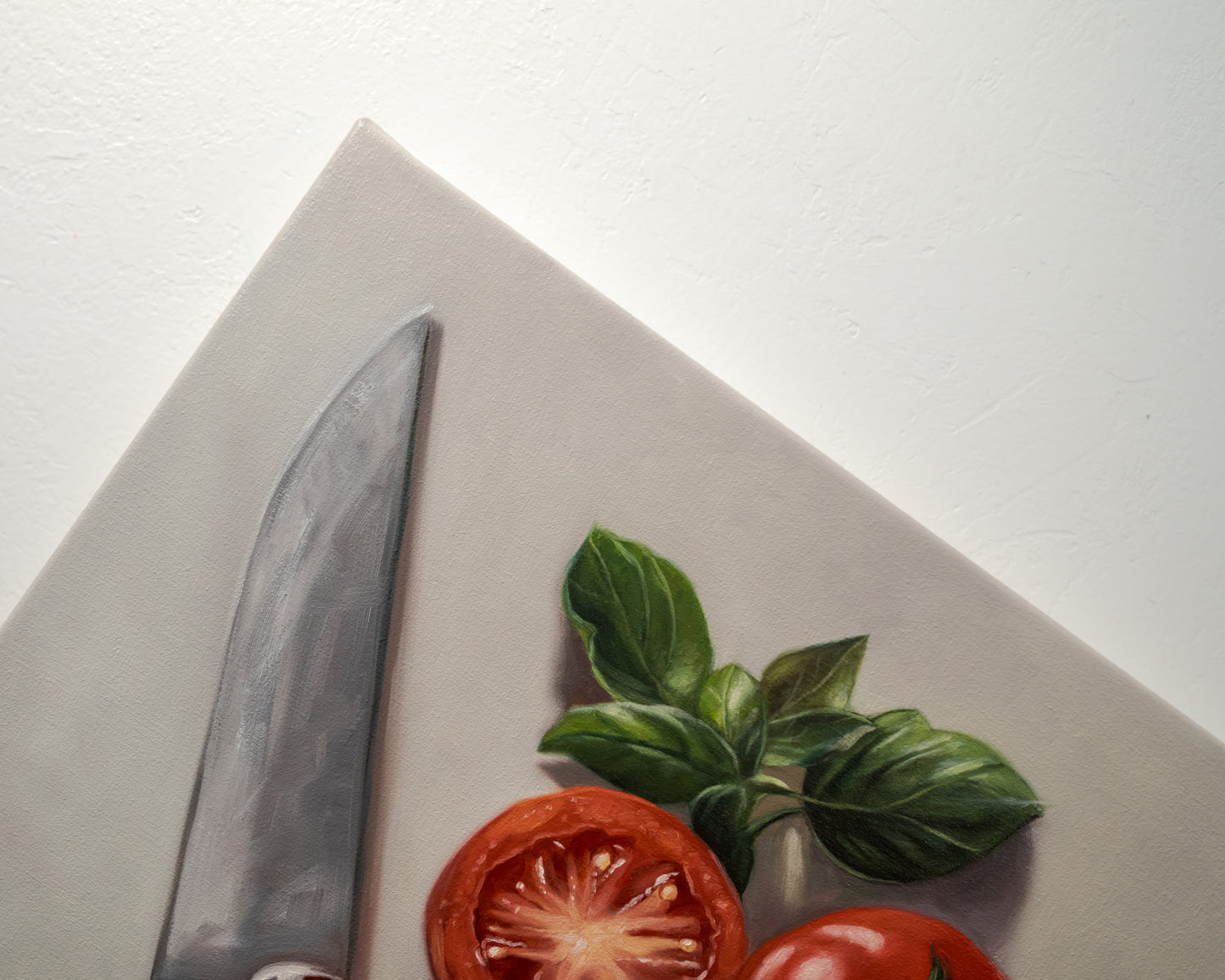 Tomato & Basil | 12" x 12" Original Oil Painting
