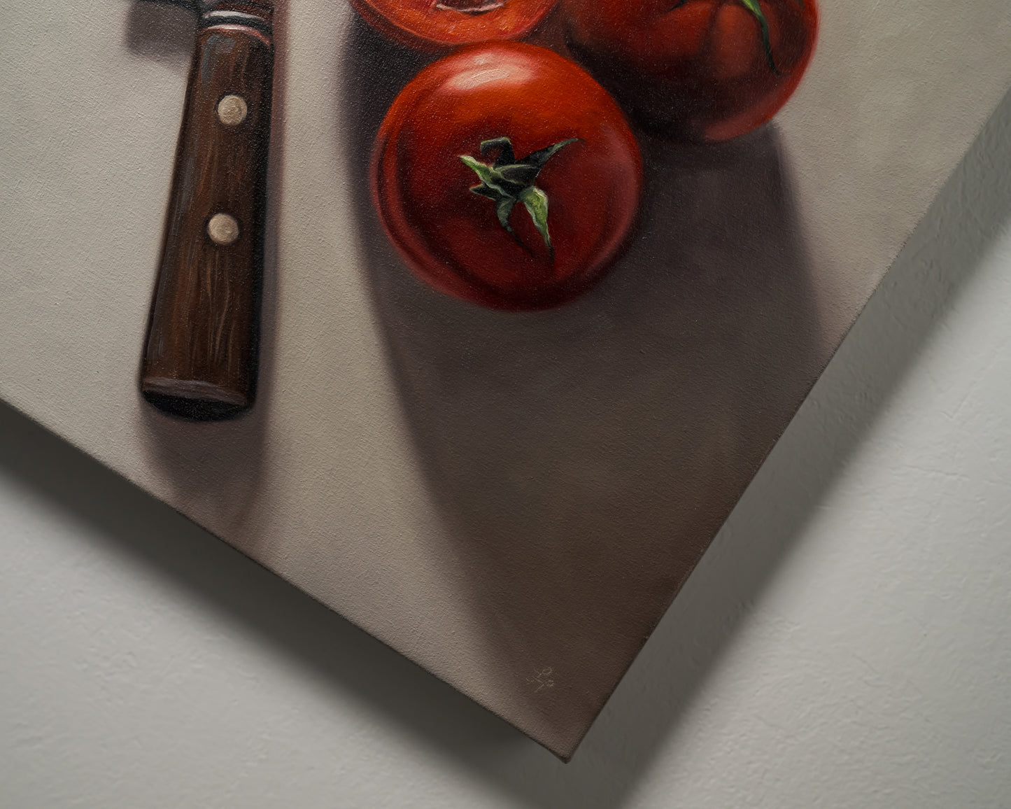 Tomato & Basil | 12" x 12" Original Oil Painting