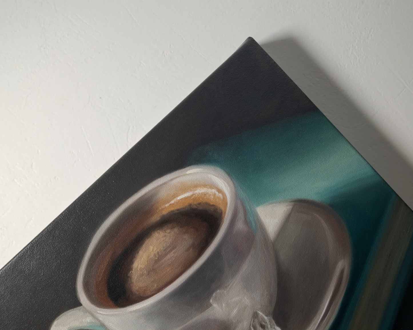 Coffee, Caramel & Book | 12" x 12" Original Oil Painting
