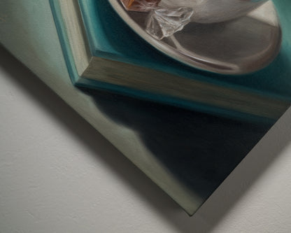 Coffee, Caramel & Book | 12" x 12" Original Oil Painting