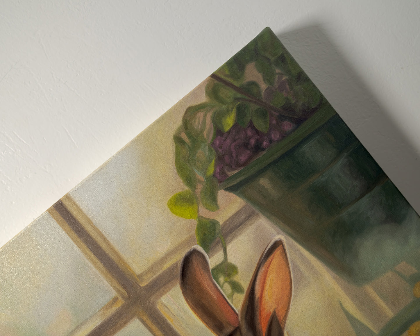 Sunroom Rabbits | 20" x 16" Original Oil Painting